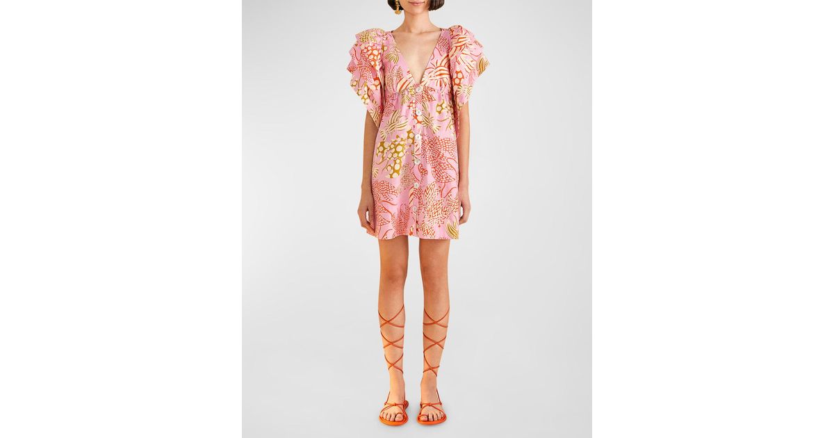 FARM Rio Mixed Lobsters Buttonfront Mini Dress Lyst