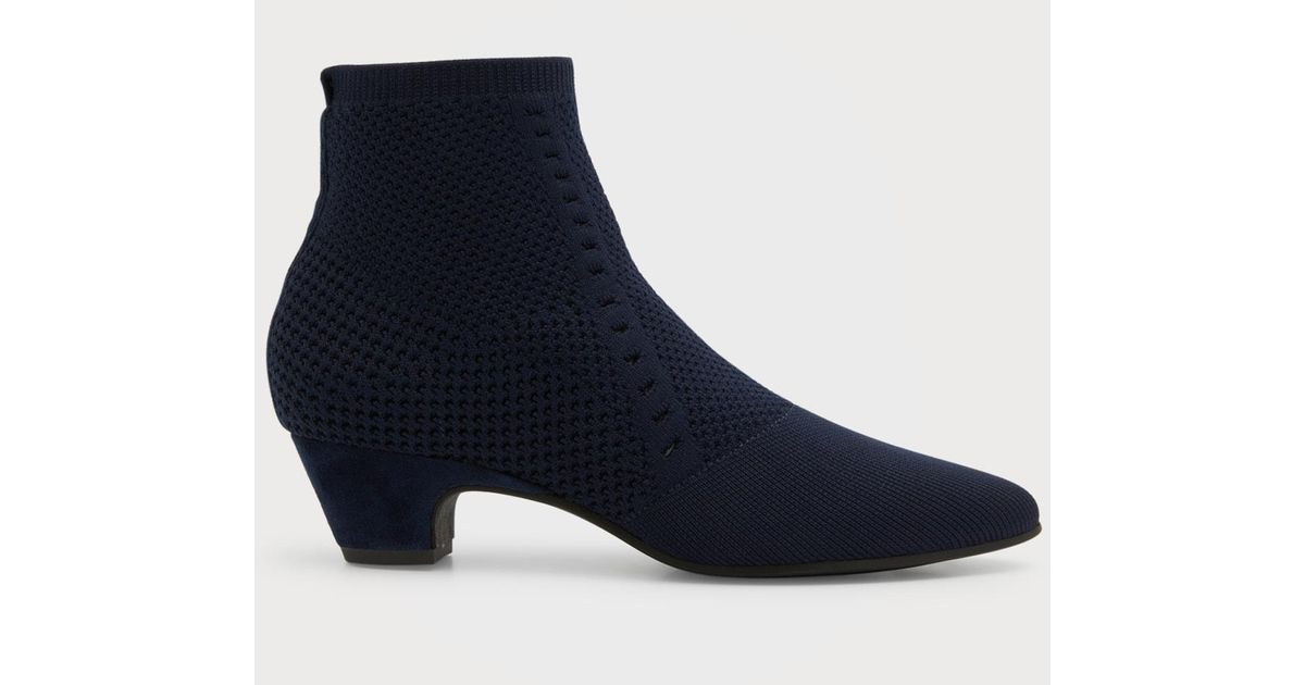 Eileen Fisher Purl Stretch knit Fabric Booties in Blue Lyst