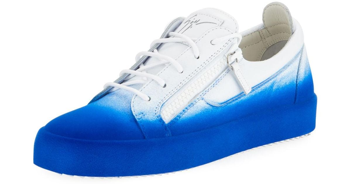 Giuseppe Zanotti Leather Men's Smuggy Fade-in Flocked Low-top Sneakers in  Blue for Men - Lyst
