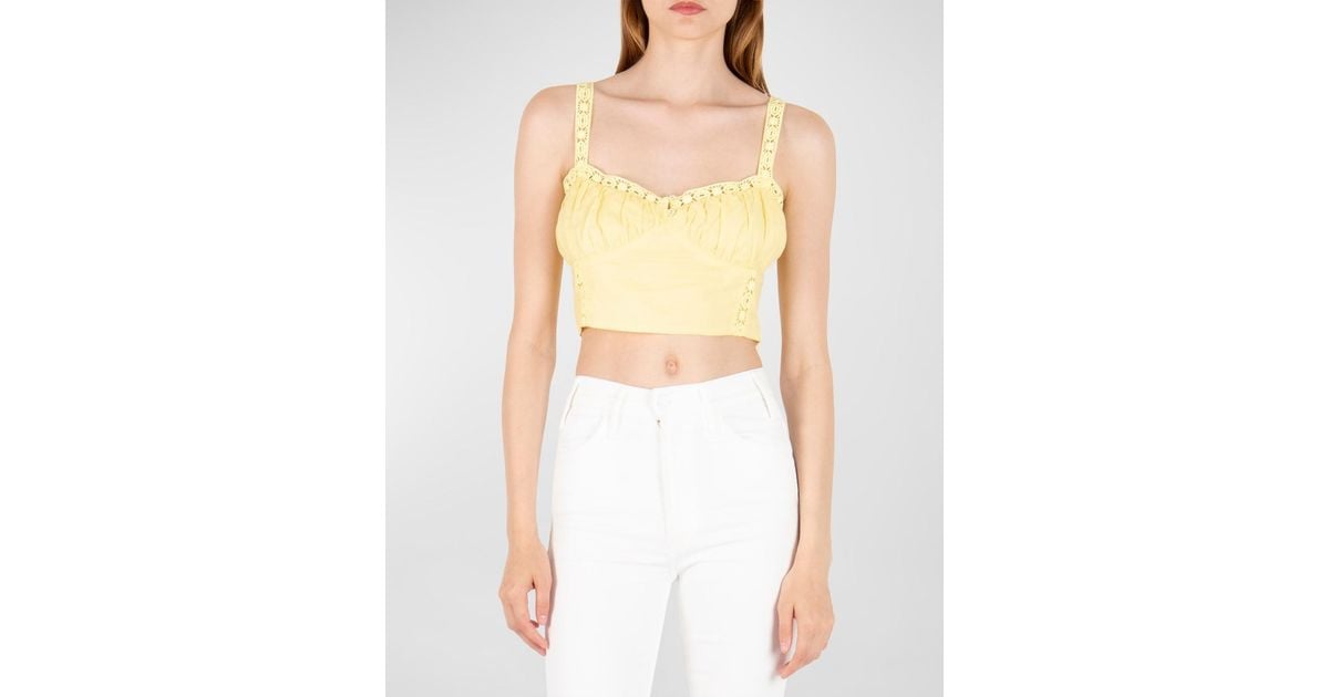 SECRET MISSION Maylin Lace Cami Top in Yellow | Lyst