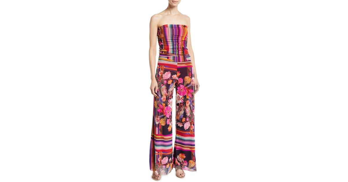 fuzzi strapless jumpsuit