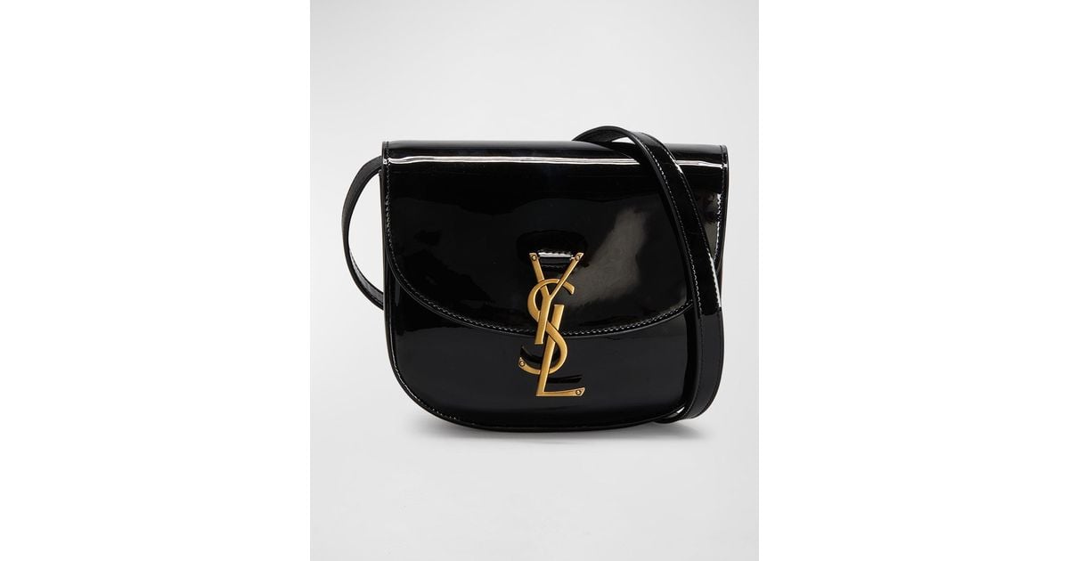 Saint Laurent Kaia Small Ysl Patent Leather Crossbody Bag in Black Lyst