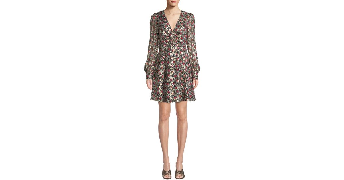 kate spade floral park clip dot midi dress