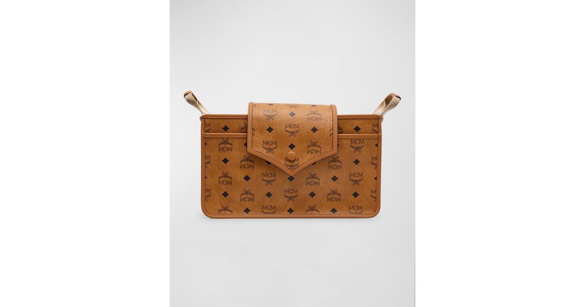 MCM Aren Medium Visetos Bag Organizer Insert in Brown Lyst