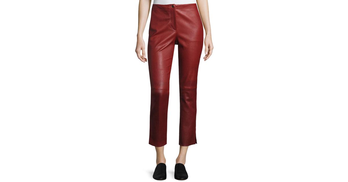 helmut lang cropped leather pants