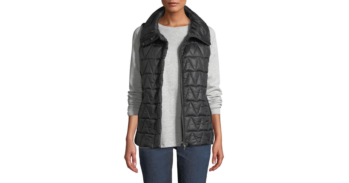 eileen fisher chevron recycled nylon hooded coat