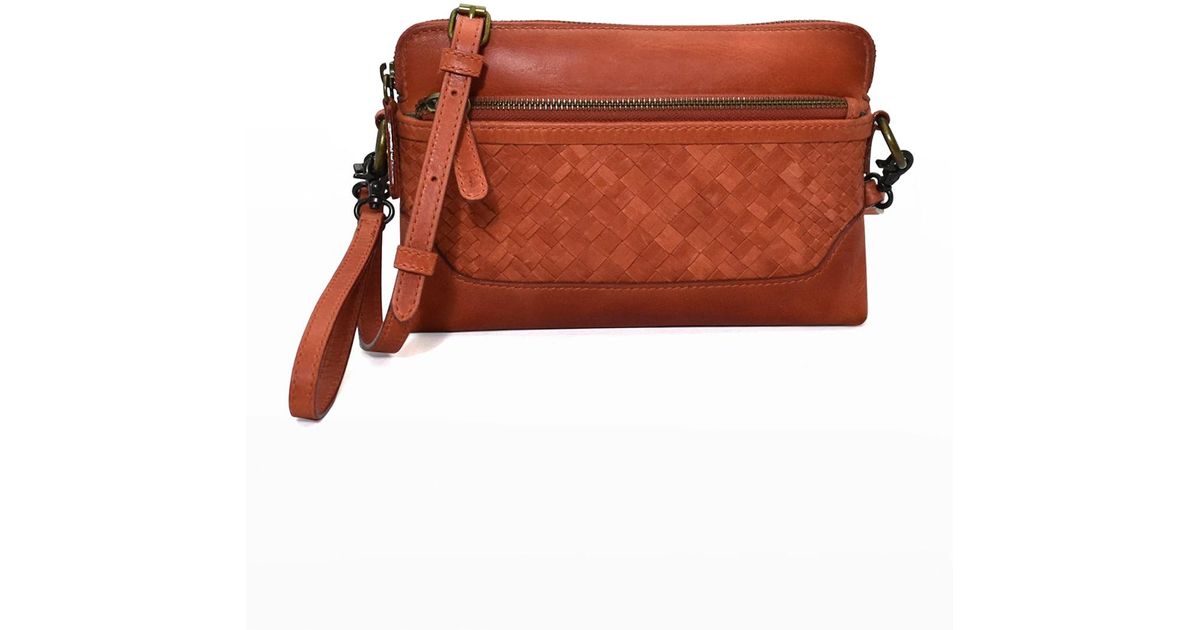 Frye Melissa Basket Woven Zip Crossbody Bag in Red Lyst