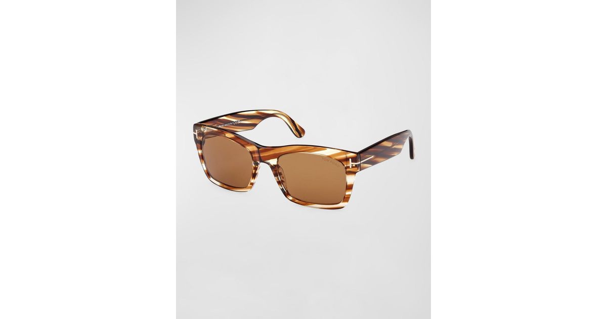 Tom Ford Nico-02 T-hinge Acetate Square Sunglasses in Brown for Men | Lyst