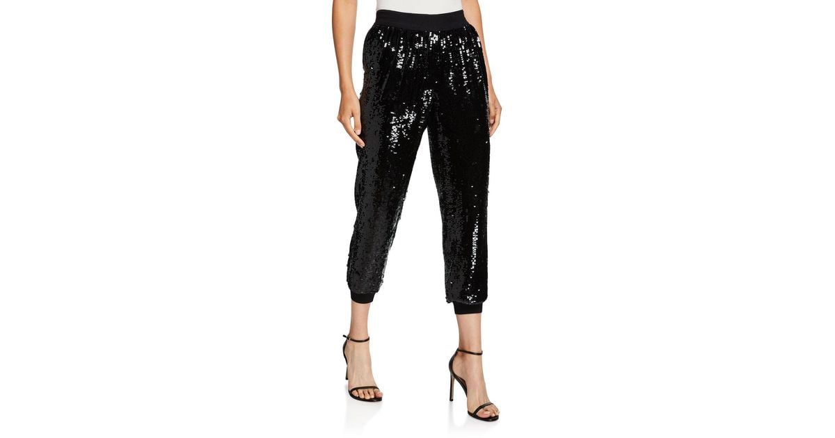 alice and olivia sequin joggers