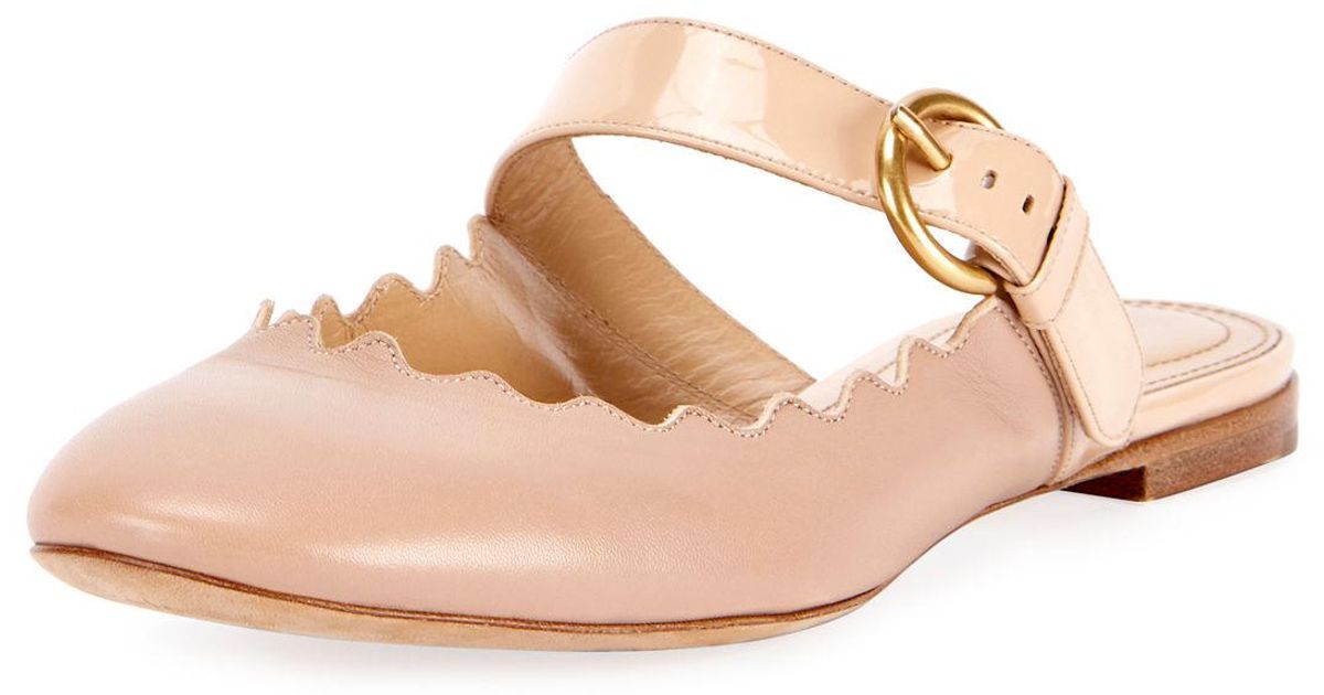 chloe lauren flat leather mary jane slide