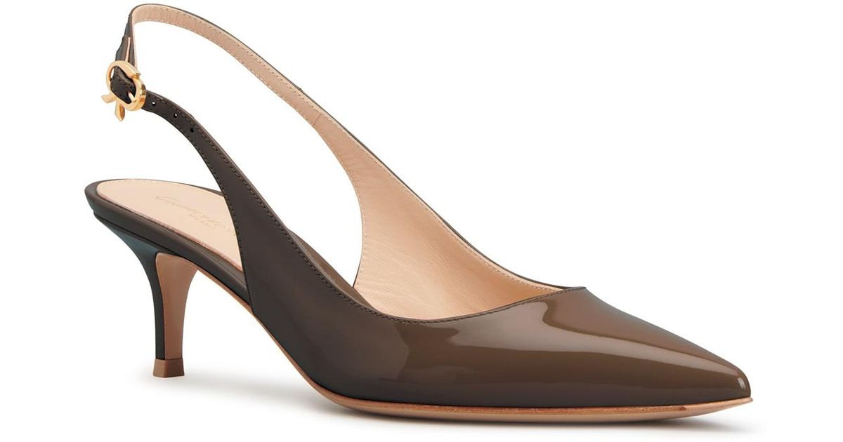 Gianvito Rossi Vernice Ribbon Patent Slingback Pumps Lyst