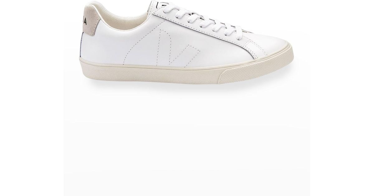 Veja Esplar Leather Logo Sneakers in White | Lyst