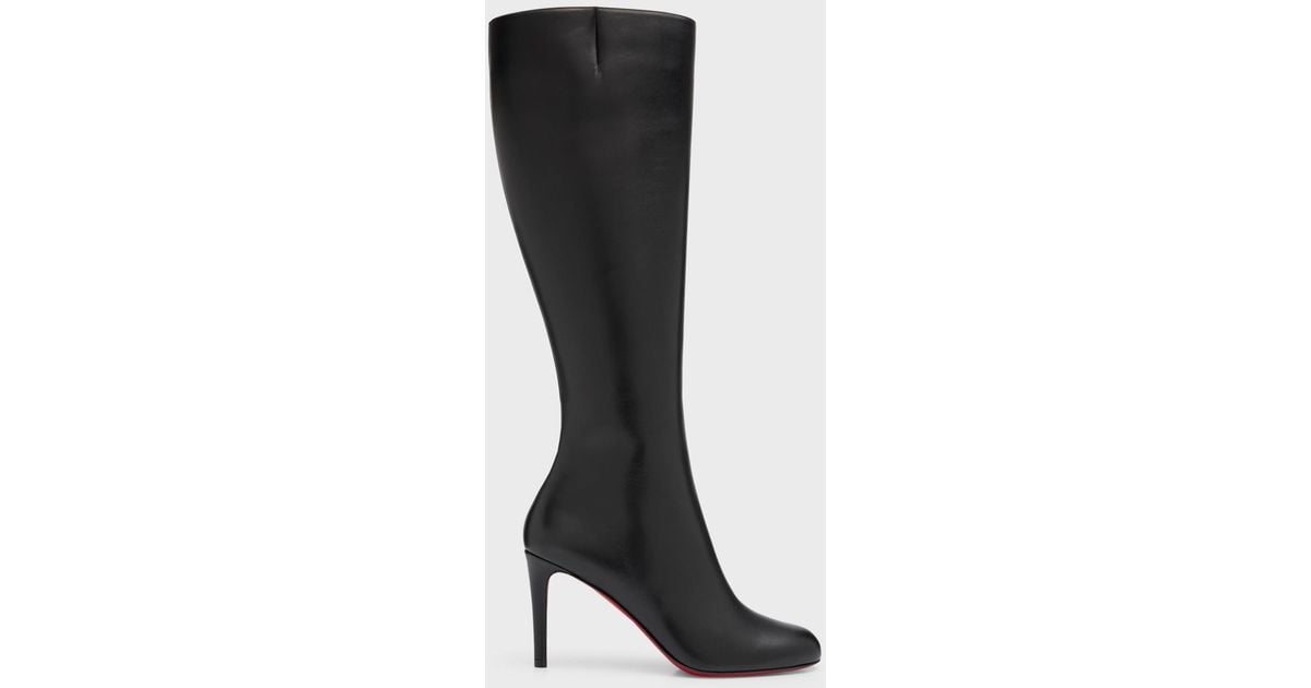 Christian Louboutin Pumppie Botta Red Sole Leather Knee-high Boots in ...
