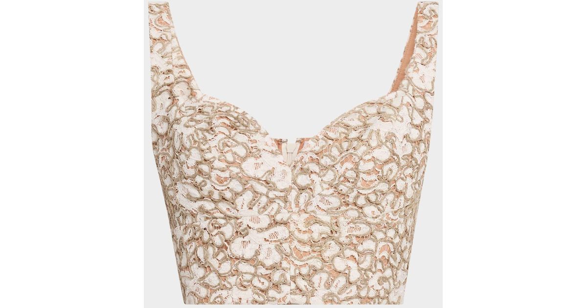 Michael Kors Rope Soutache Lace Bra Top in Natural | Lyst