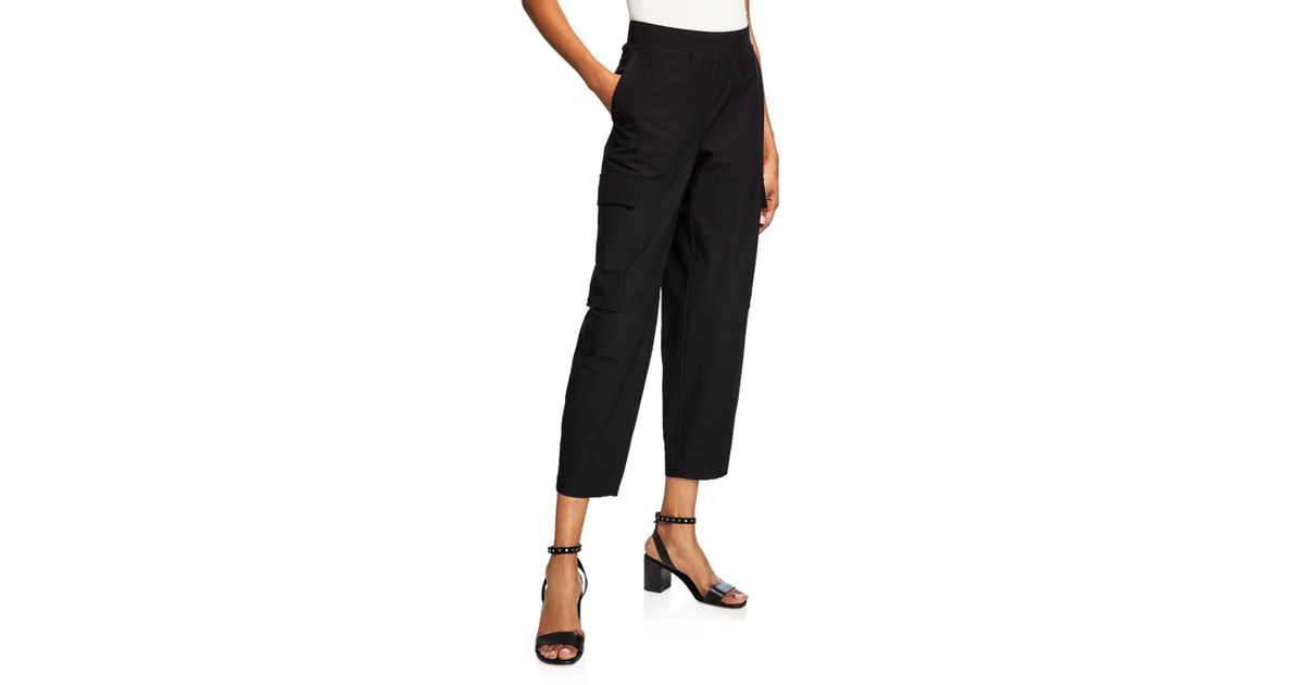 eileen fisher black crepe pants