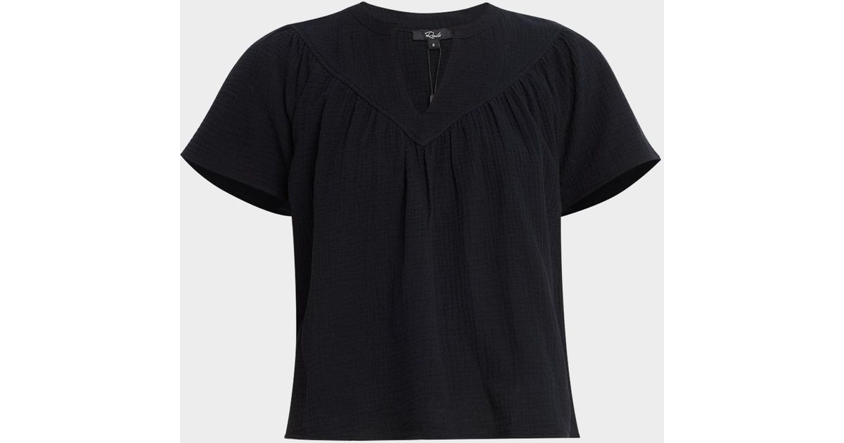 Sayer Rails Rails Sayer Gauze Blouse in Black | Lyst