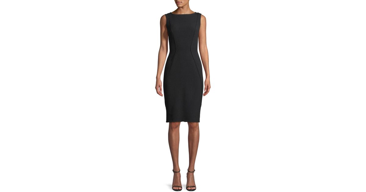 boatneck sheath dress in matelassé