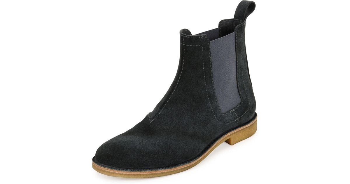 bainx short combat boot with suede collar