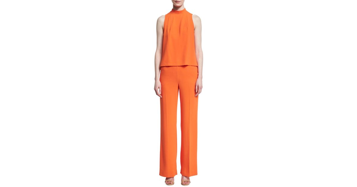 trina turk orange jumpsuit