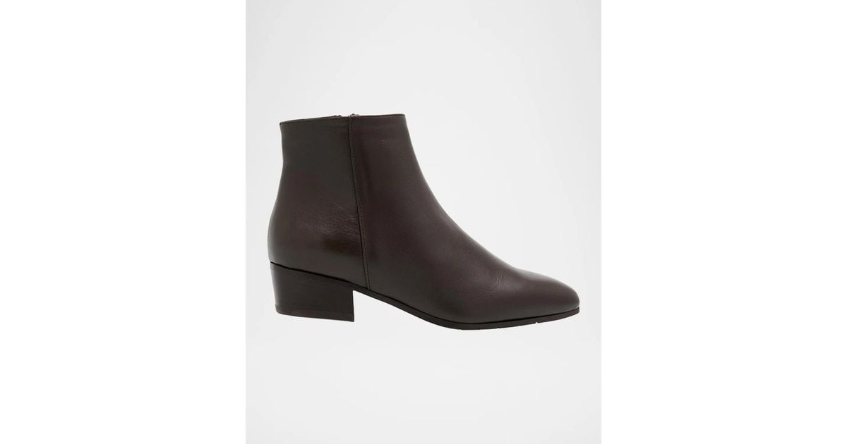 Aquatalia Fuoco Leather Ankle Booties in Black | Lyst