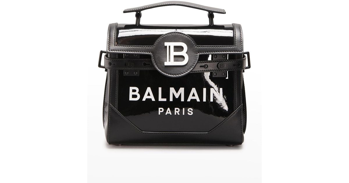Balmain Bbuzz 23 Logo Vinyl Crossbody Bag in Black Lyst
