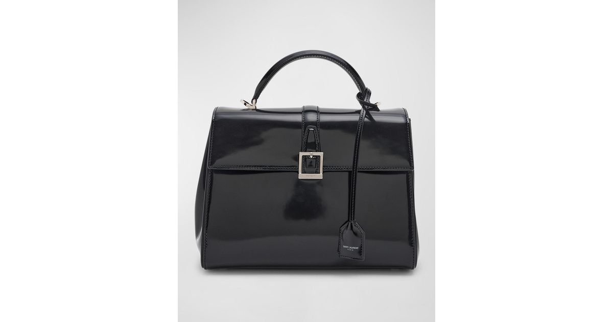 Saint Laurent Le Fermoir Small Leather Tophandle Bag in Black Lyst
