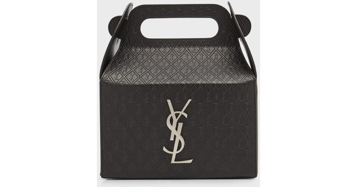 Saint Laurent Ysl Lunch Box Tote Bag in Black for Men | Lyst