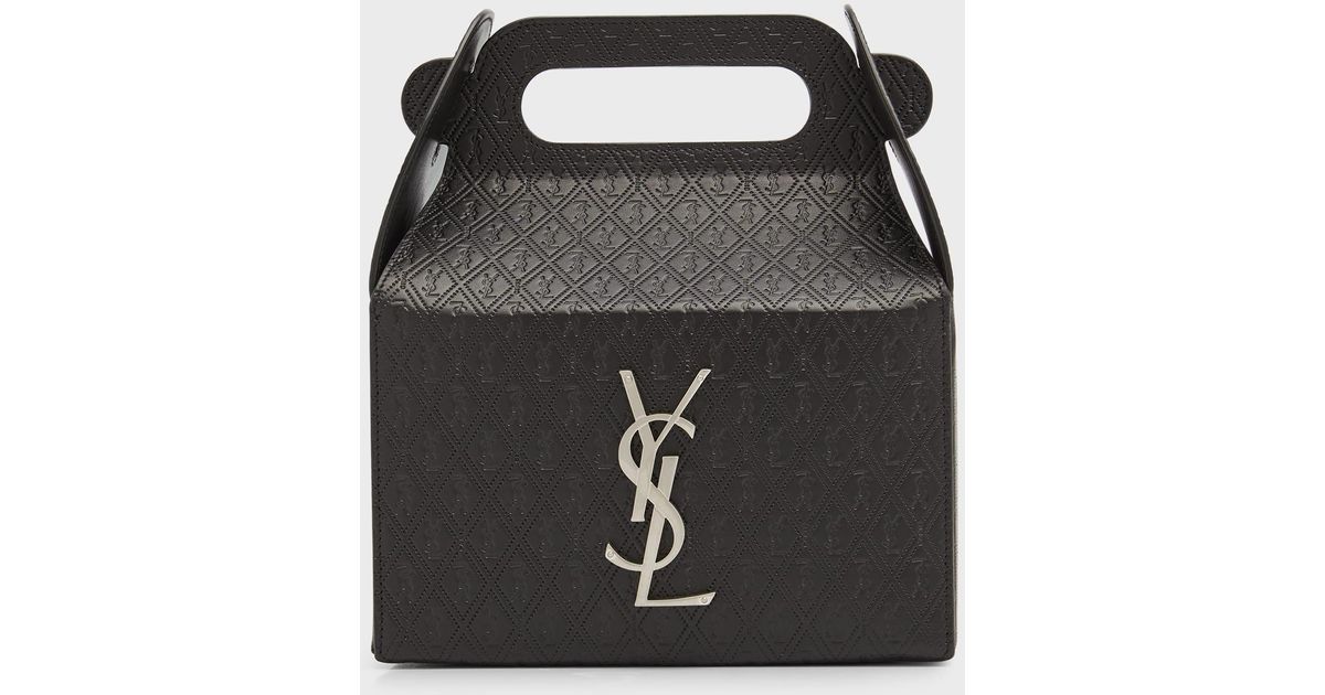Saint Laurent Ysl Lunch Box Tote Bag in Black for Men Lyst