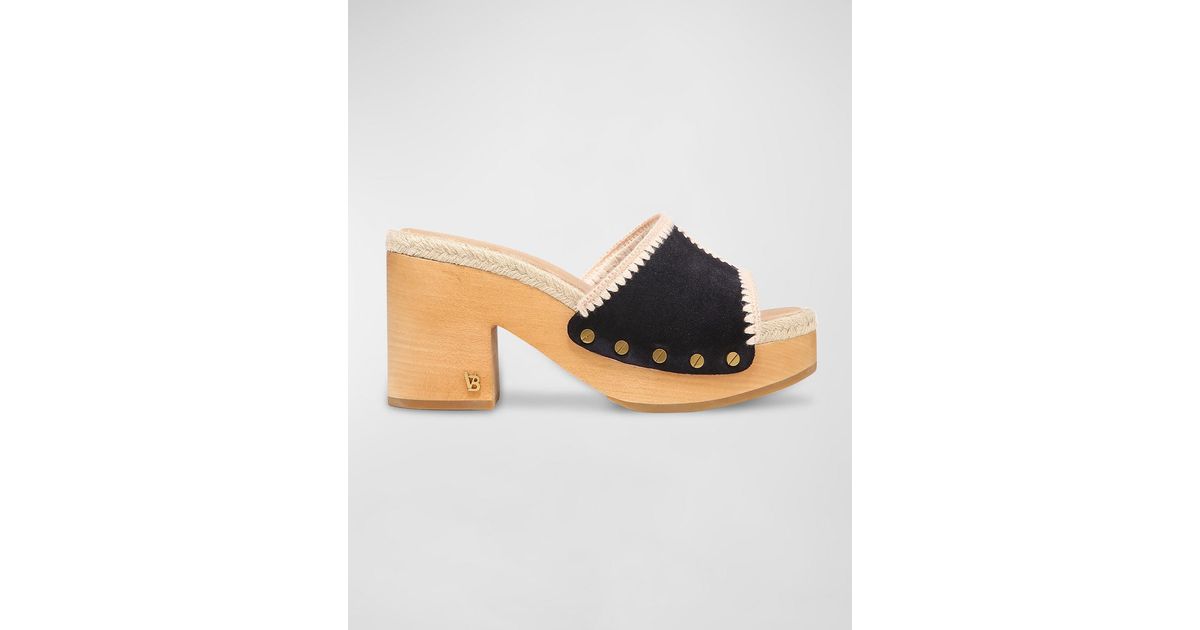 Veronica Beard Hannalee Suede Espadrille Clog Sandals | Lyst