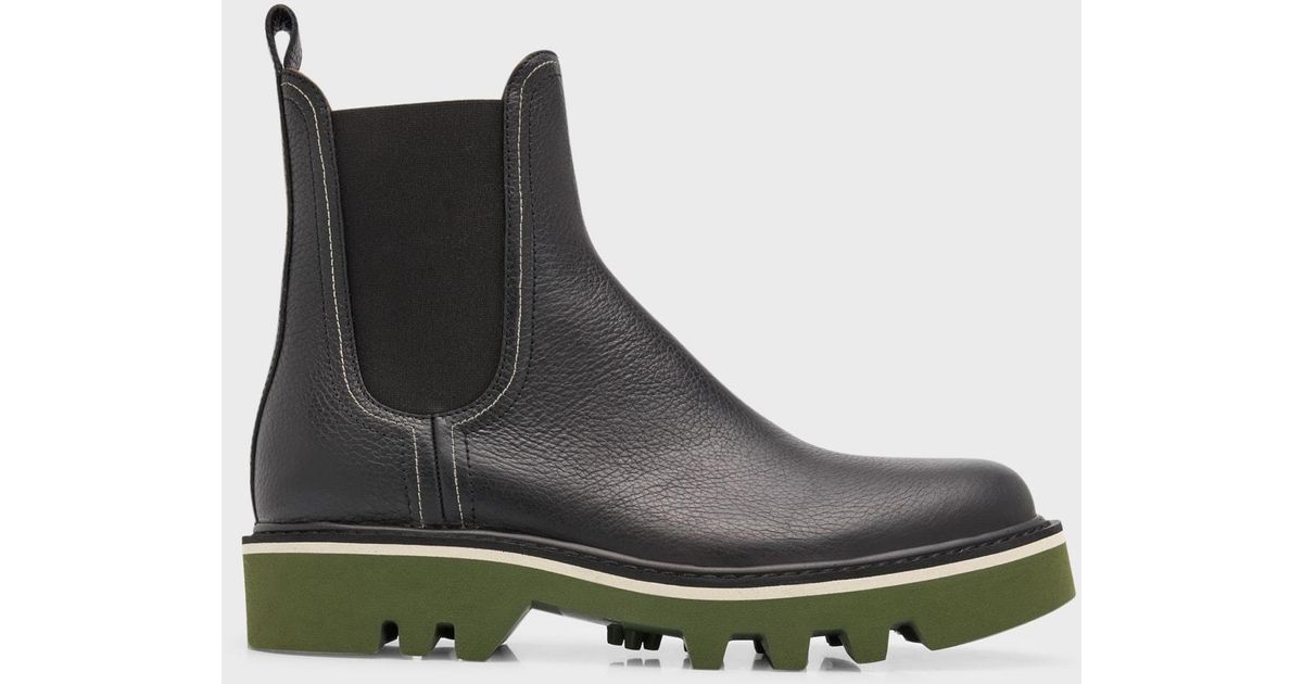 Dries Van Noten Lug-sole Leather Chelsea Boots in Black for Men | Lyst