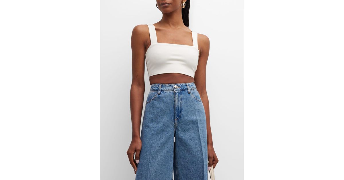 SPRWMN Micro Tube Top With Straps in Blue Lyst