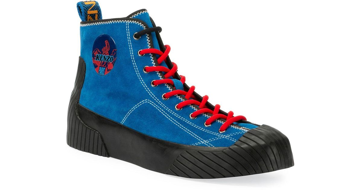 KENZO Canvas Men's Volkano High-top Sneakers in Blue for Men - Lyst