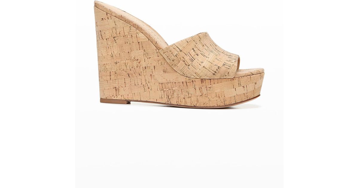 Veronica Beard Cream Dali Platform Wedge Cork Slip On Sandals Regular (M, B) Listed By LAHLAH 