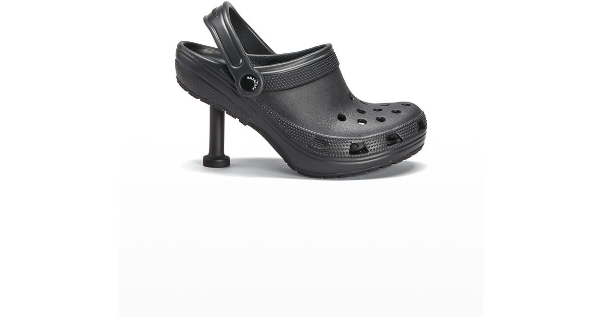 Balenciaga X Croc Madame Rubber Stiletto Clogs in Black | Lyst