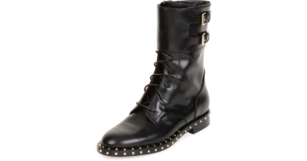 valentino rockstud biker boots