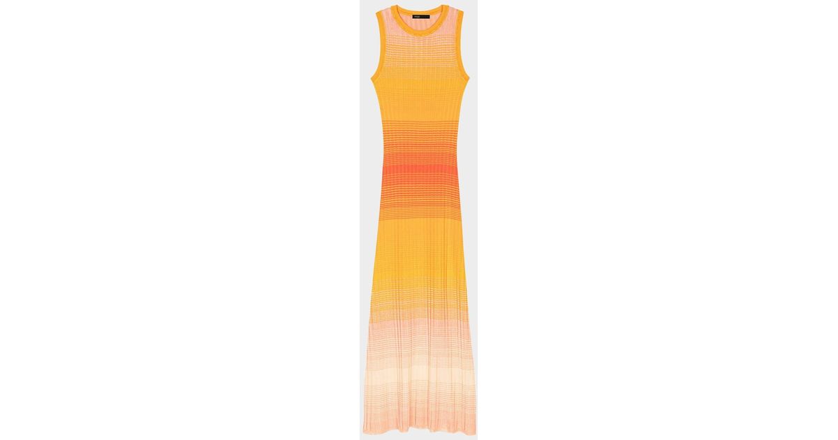 maje tie dye knit maxi dress Tie-Dye in Orange Zephyr