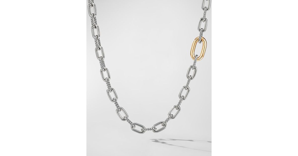 David Yurman 18K Yellow Gold DY Madison® Three Ring Chain Necklace |  Bloomingdale's