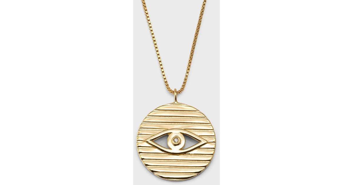 Jennifer Zeuner Stassi Evil Eye Pendant Necklace in Metallic | Lyst