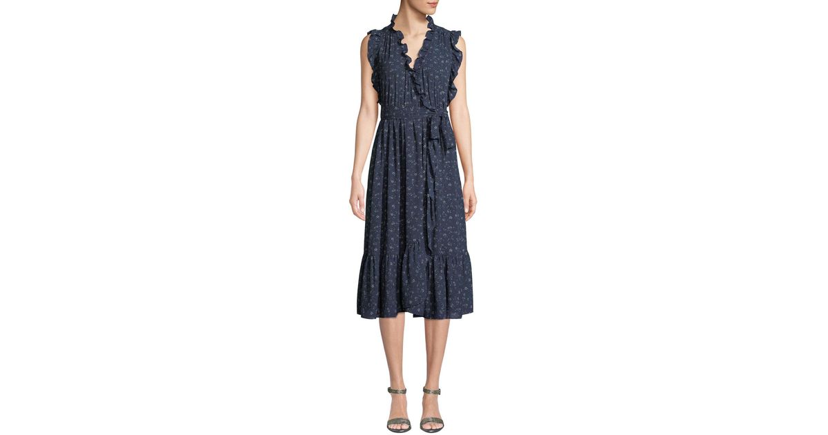 wild roses ruffle wrap dress