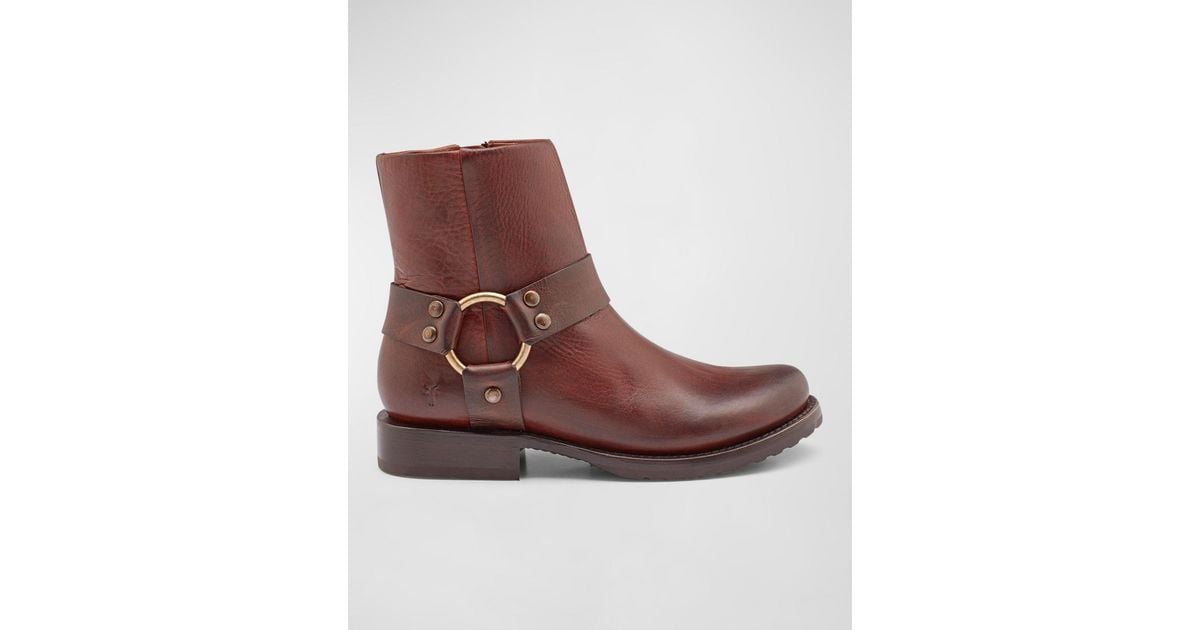 Frye Veronica Short Harness Moto Boots in Brown | Lyst