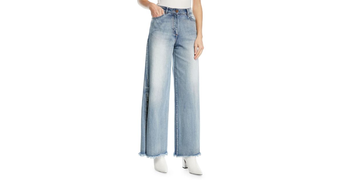 wide leg jeans with slits
