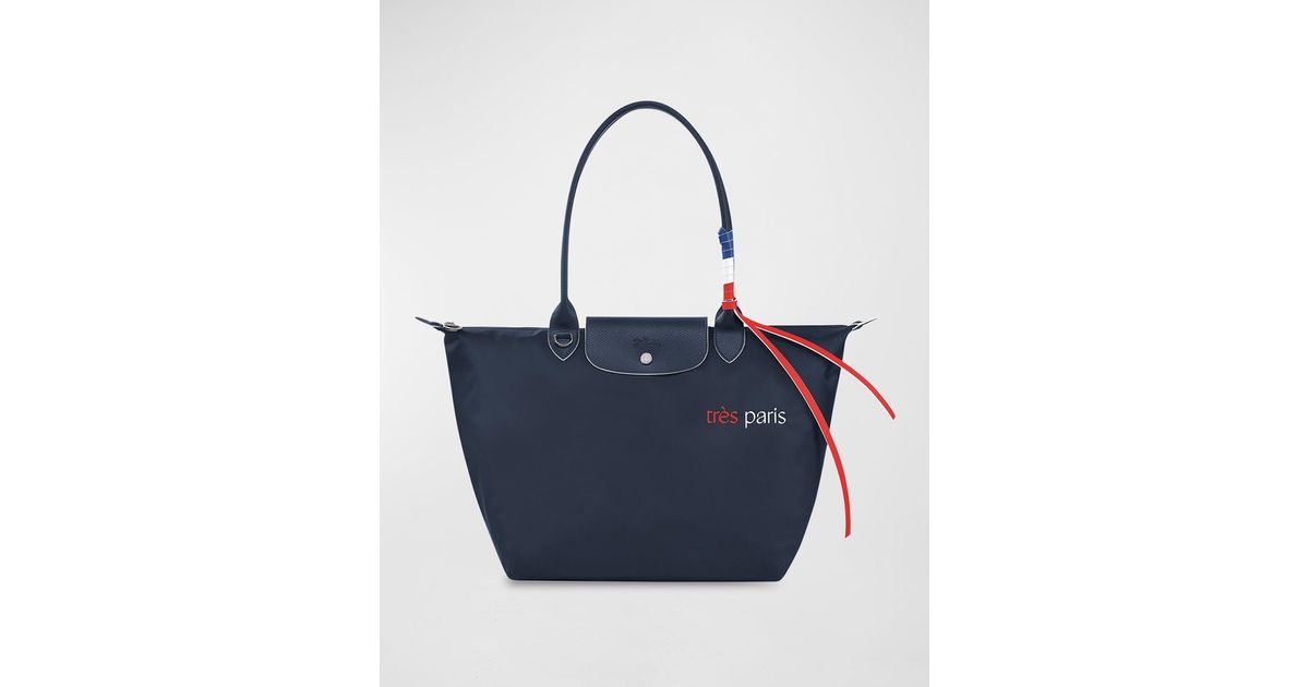 Longchamp Le Pliage Tres Paris Top-handle Bag in Blue | Lyst