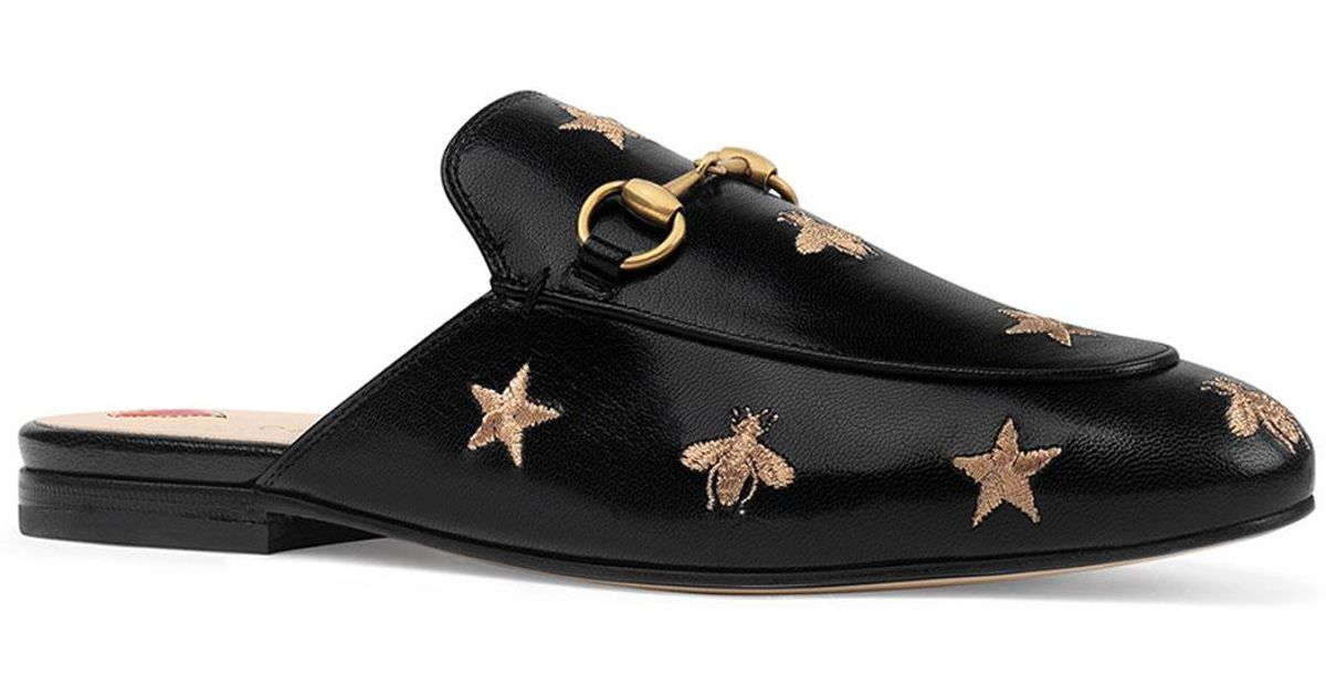 gucci flat princetown bee & star mule
