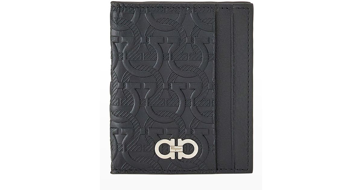 Ferragamo Salvatore Gancini Leather Card Case