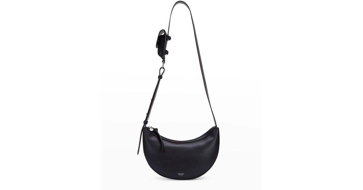 orYANY Rookie Half-moon Leather Crossbody Bag in Black | Lyst