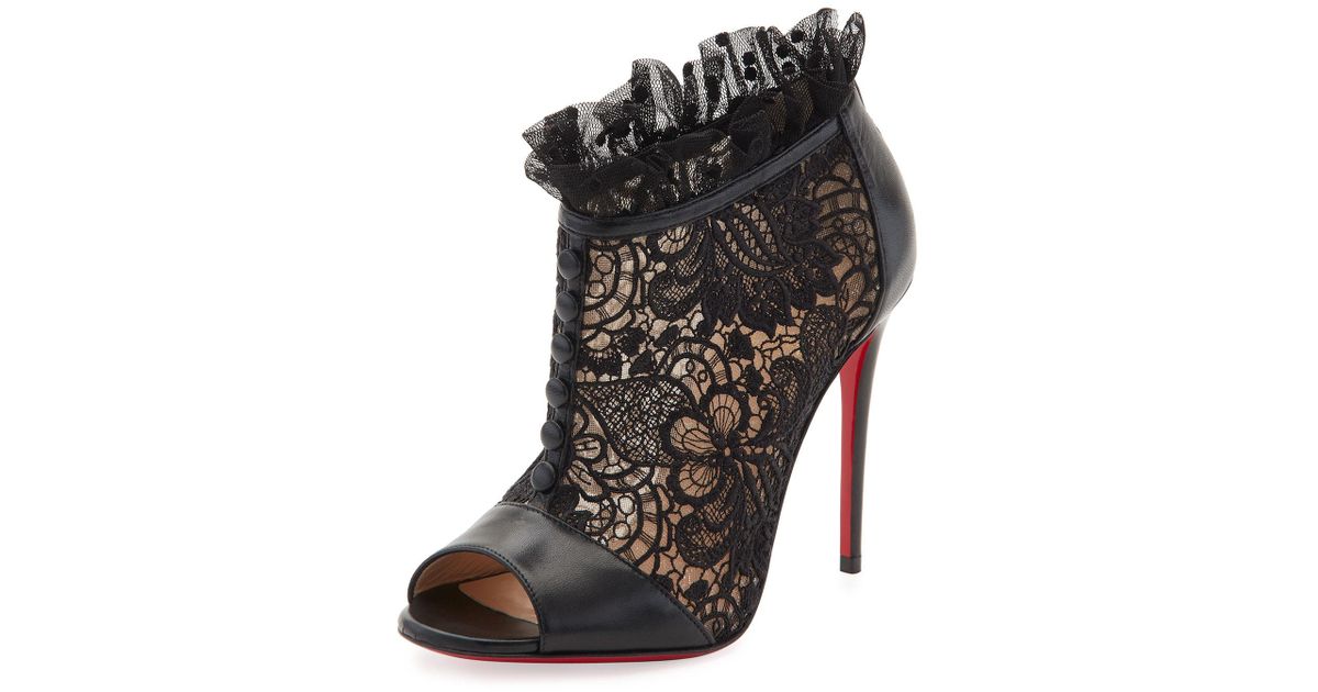 christian louboutin lace booties