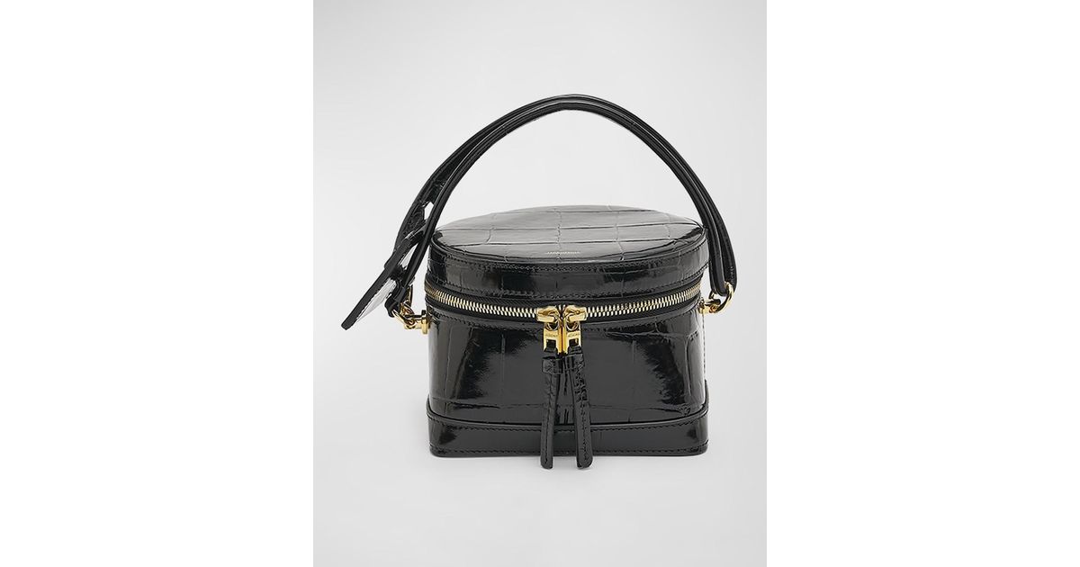 Jacquemus Le Vanito Crocembossed Shoulder Bag in Black Lyst