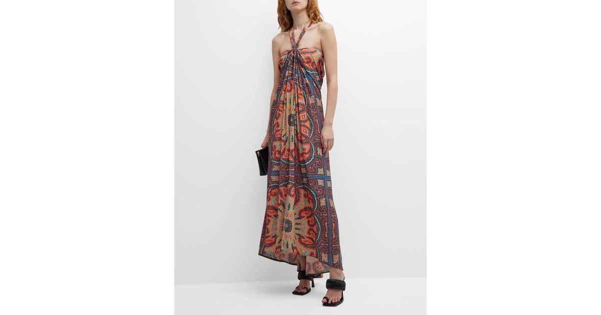 Figue Elenor Kaleidoscope-print Halter Maxi Dress | Lyst