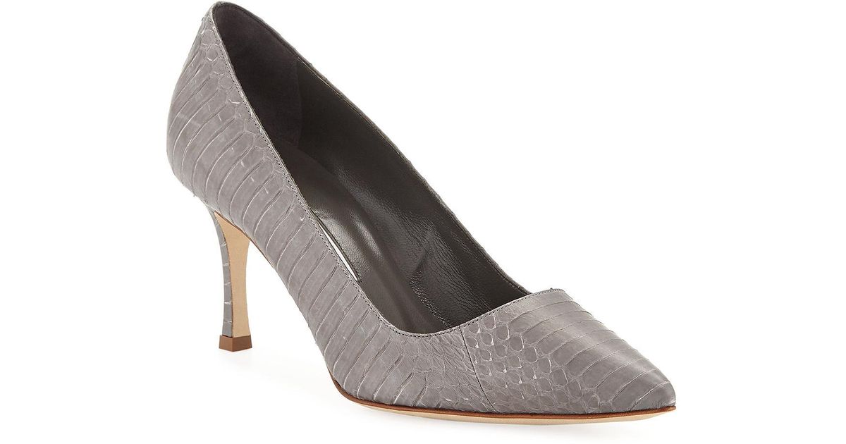 manolo blahnik snakeskin pumps