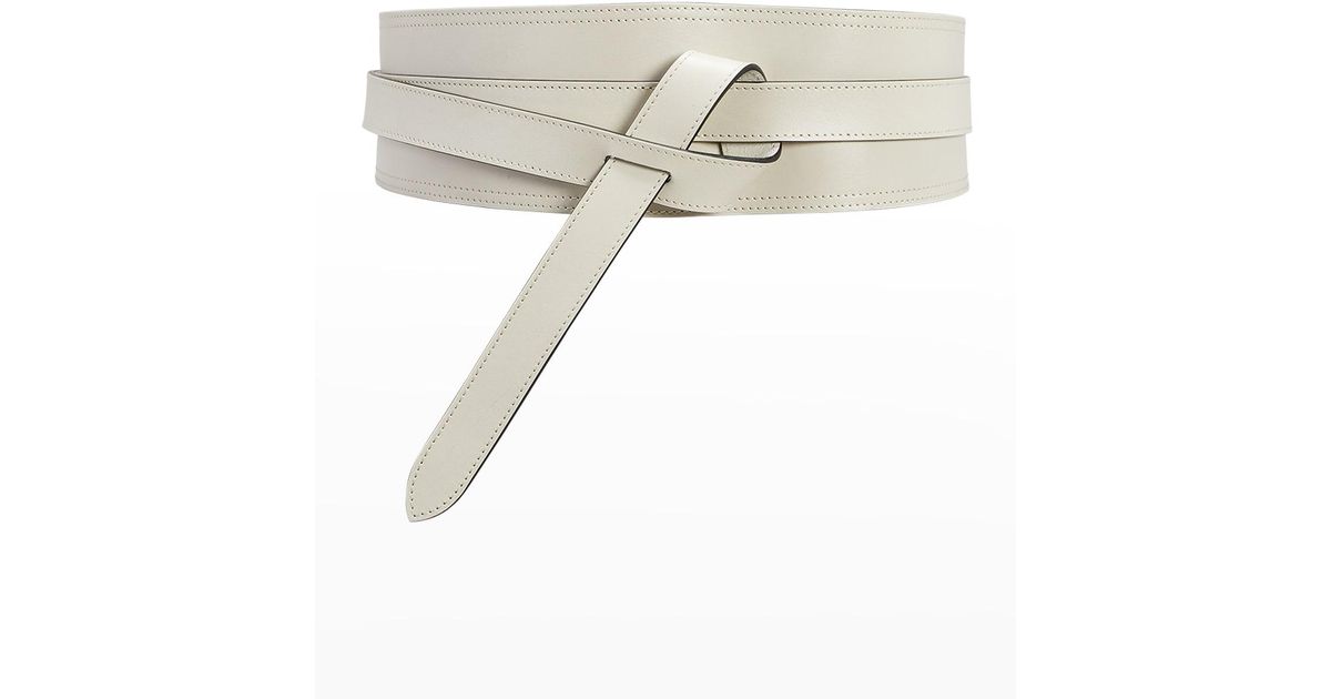 Isabel Marant Moshy Knot Leather Pull-through Belt in White | Lyst